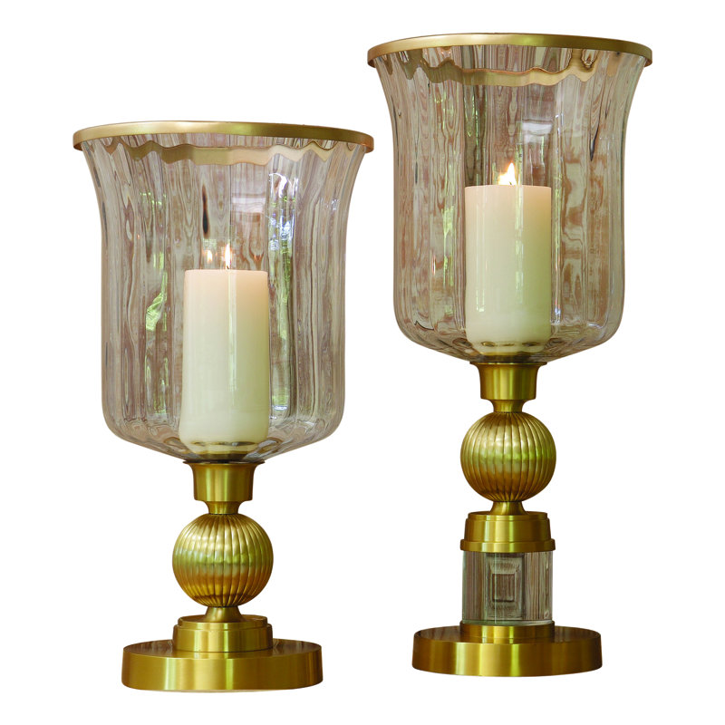 Global Views Fluted Ball Glass Hurricane Wayfair